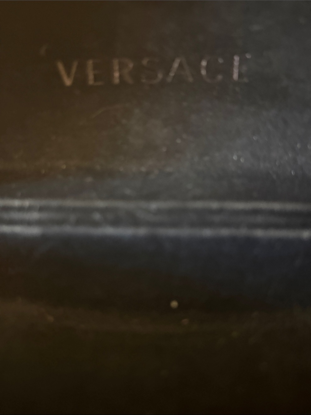 VERSACE eyeglass case black excellent condition gold print - Picture 5 of 5